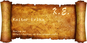 Keiter Erika névjegykártya